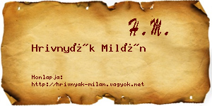 Hrivnyák Milán névjegykártya