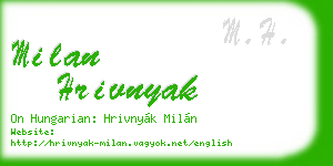 milan hrivnyak business card